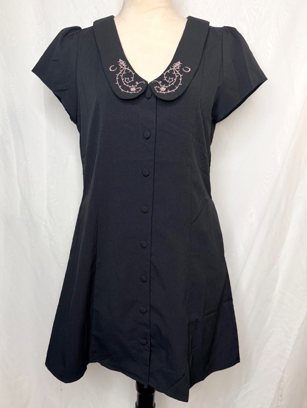 Disturbia Rosethorn Embroidered Collar Mini Dress